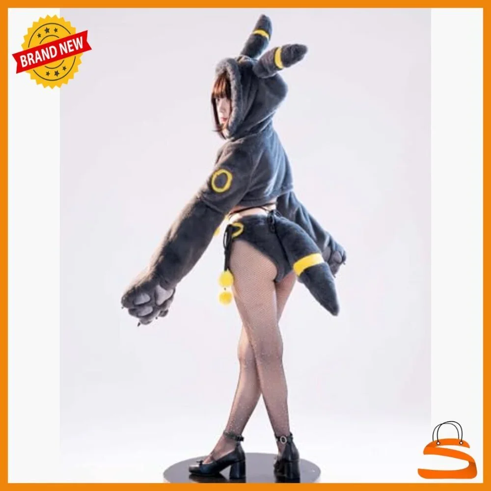Fluffy Anime Cosplay Lingerie Set with Hoodie Tail Gloves